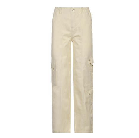 Cargo Solid Baggy Pants